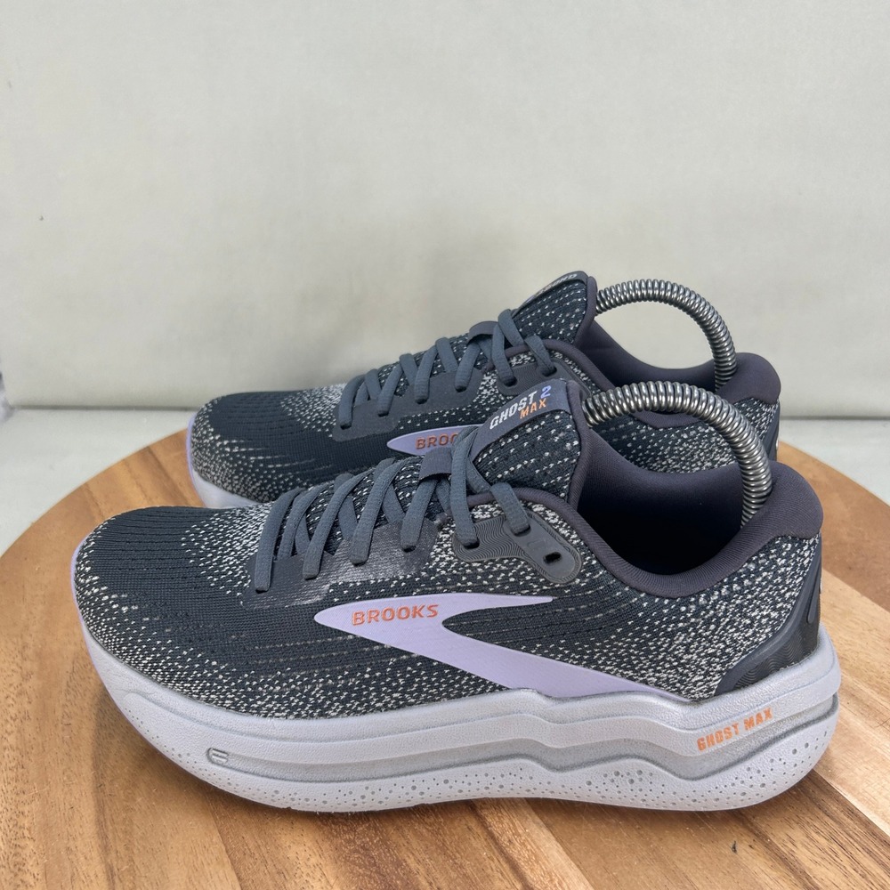Brooks Ghost Max 2 Womens Running Shoes Grey Purple Size 39 / 8 Medium B - Picture 3 of 8
